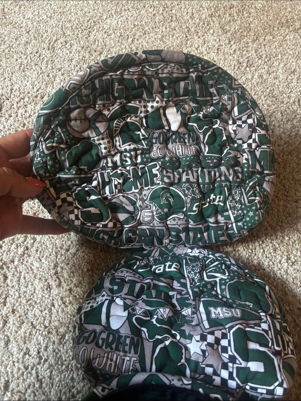 MICHIGAN STATE Green White Black Michigan State Cosmetic Pouches Set - Picture 4 of 6